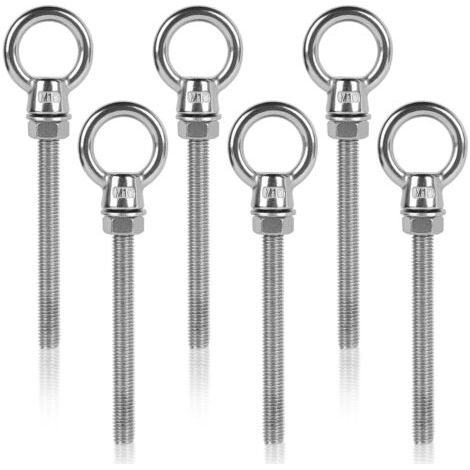 QORVA-Boulons à œil M10 x 100 mm, en acier inoxydable 304, Ø 10 mm, avec anneau. (1/5)