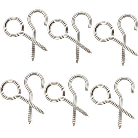 12 crochets à vis - inox - pour suspension et rangement (1/5)