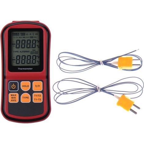Thermomètre à thermocouple K/J/T avec écran LCD rétroéclairé (1/5)