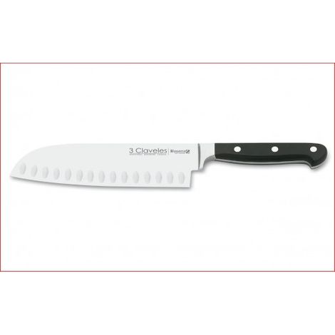 CUCHILLO FORJADO SANTOKU ALVEOLADO BAVARIA 18 CM - 7" E 3C - 3 CLAVELES