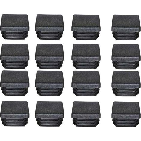 Promotion, Bouchon Plastique 40x40mm Embout Tube Carre Noir Plastique , XU,Embout Bouchons D'obturation pour Pieds de Meuble Trampoline 16PCS,AAFGVC - KZQ (1/4)