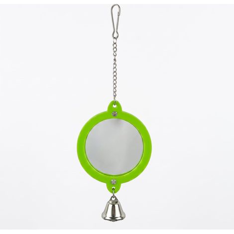 Miroir pour Oiseau avec Clochette Jouet Rotatif 360° Perruche et Canari (1/5)