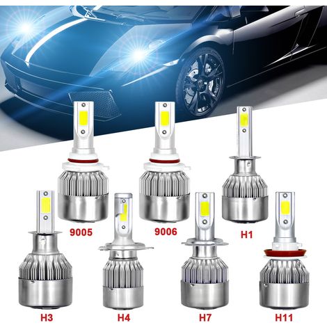 2Pcs Car LED Headlight Bulbs LED Driving Lamp All-in-one Conversion Kit H4 36W 6000LM (1/2)