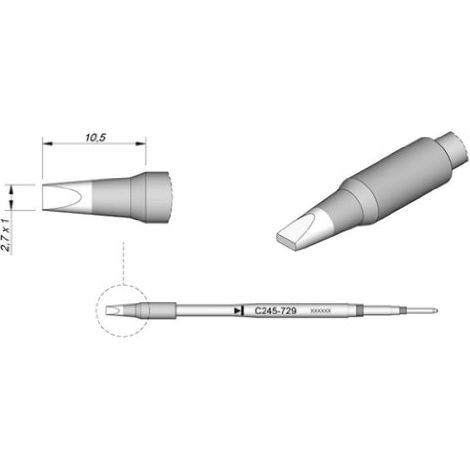 JBC C245731 punta para soldador 0,3 mm plata