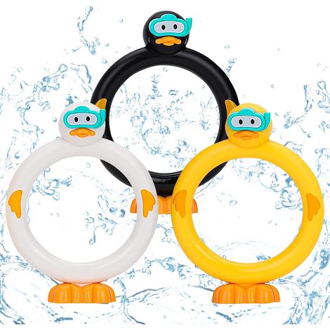 JSSEVN-Jouets de Plongée, Jouet de Natation pour Piscine, Bâtons de Plongée, Anneaux de Plongée, Canard Jouets de Plongée pour Formation sous-Marin (1/5)
