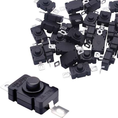 20 Stück KAN-28 Selbstverriegelnde Drucktaster für Mini-SMD-Taschenlampen Ein/Aus-Schalter (Flachstift mit Loch) (1/5)