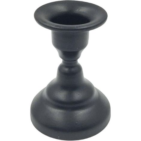 Bougeoir conique en fer, support de bougie décoratif, bougeoir pour mariage, dîner, décoration de fête-Option2 Black