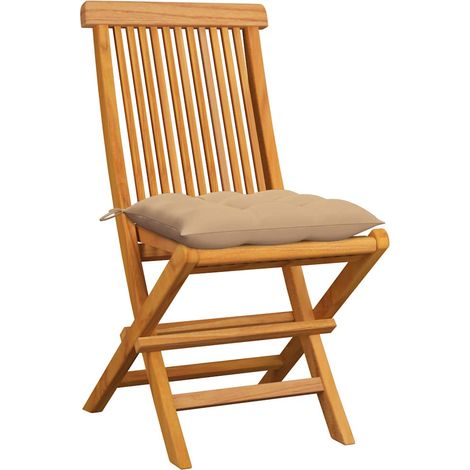 Maison Exclusive - Sillas plegables con cojines beige, 6 unidades (1/5)