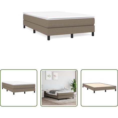 Matelas à ressorts ensachés - Sommier à lattes de lit avec matelas taupe 120x190 cm tissu (1/5)