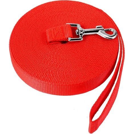 Laisse Longue Laisse de Dressage pour Chien (Longueur 30M, rouge) Longue Sangle en Mains Libre pour Chiens Chats Animal de Compagnie Promenade Jogging (1/5)