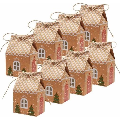 Lot de 20 boîtes cadeaux pour sapin de Noël, sacs à bonbons en papier kraft, emballage cadeau, décoration pour anniversaire, Noël (1/5)