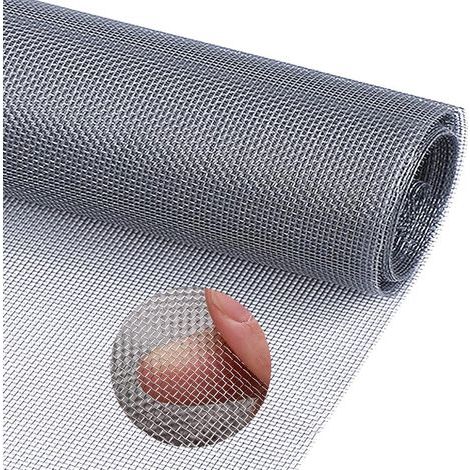 Plaque filtrante grillagée couleur argent, grille de ventilation en acier inoxydable 0,8 x 1 m, rouleau de treillis métallique tissé (1/5)