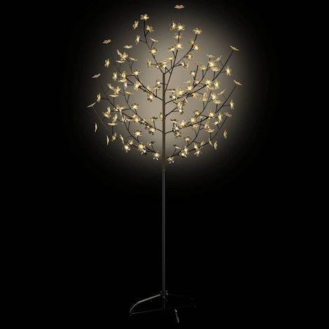 Christmas Tree 120 LEDs Warm White Light Cherry Blossom 150 cm vidaXL (1/4)