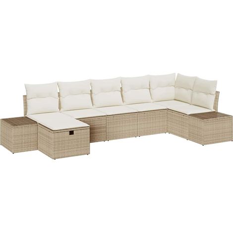 Maison Exclusive - Set di divani con cuscino 7 pcs polyrattan