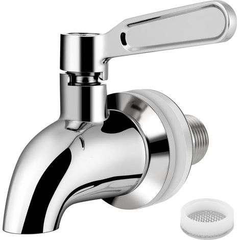 Robinets Distributeurs de Boissons, 16mm Remplacement de Robinet de Distributeur en Acier Inoxydable, Robinet de Rechange pour Eau, Vin, Bière, Jus (1/4)