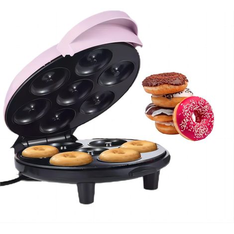 Stampo per mini ciambelle a 7 fori con rivestimento antiaderente - rosa (1/4)