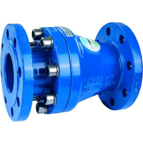 Resideo Valvola antiriflusso RV283S Flangiata, verniciata a polvere blu, DN 50, RV283S-50A