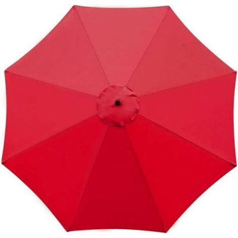 Housse de rechange pour parasol, 8 baleines, 3 m, imperméable, anti-UV, tissu de rechange, rouge (1/4)