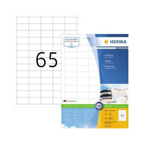 Herma Etiquettes       38,1x21,2 100f. DIN A4 6500 pièces    4270 (1/4)