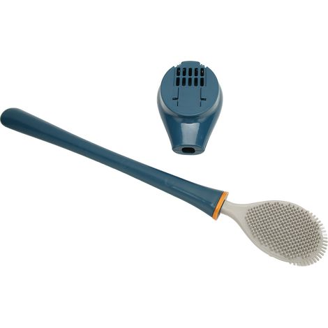 Brosse WC murale à long manche et capuchon anti-poussière, nettoyage efficace et sans perçage. (1/5)