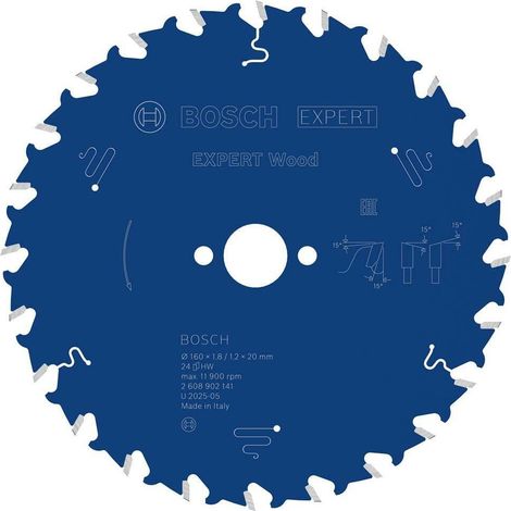 Lama per sega circolare Bosch expert wood 160 mm 24 denti