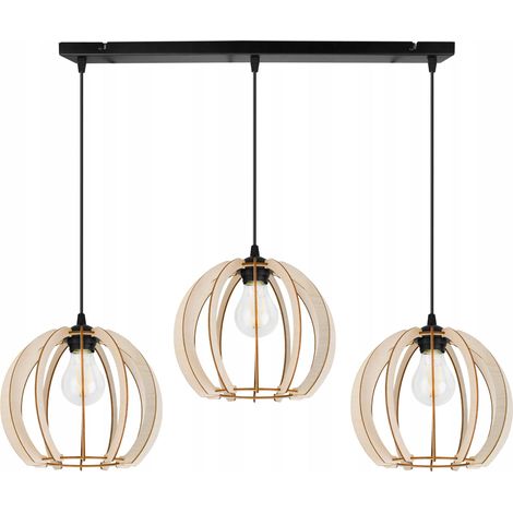 MODERNE LED-DECKENHÄNGELAMPE AUS HOLZ