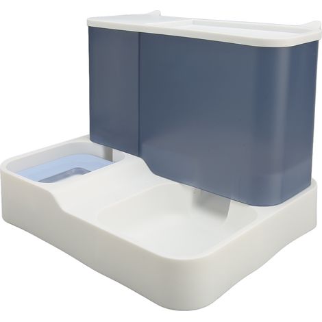 Distributeur automatique de croquettes et d'eau 2 en 1 pour chats et chiens, transparent et grande capacité, bleu. (1/5)