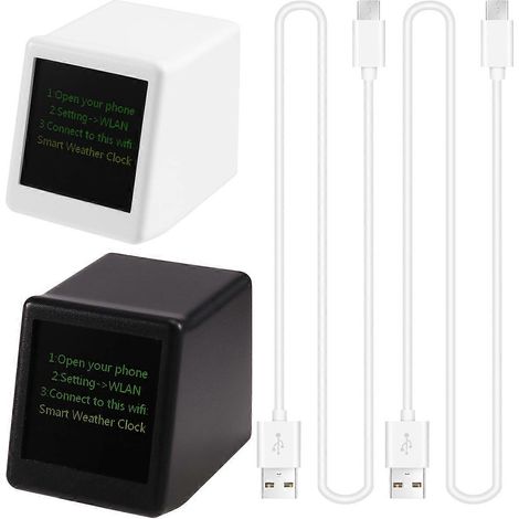 Mini station météo intelligente Wi-Fi avec thermomètre et hygromètre numériques, affichage de la température et de l'humidité, et horloge. (1/5)