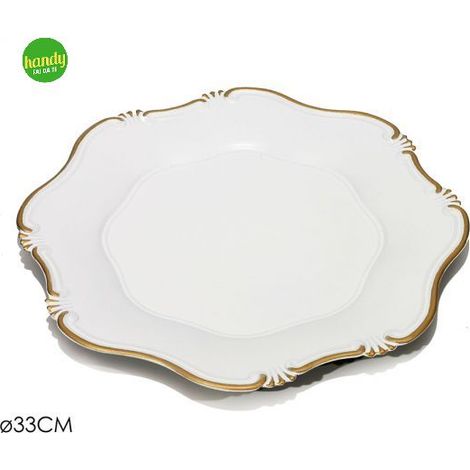 Sottopiatto natalizio general trade bianco e oro Ø33 cm