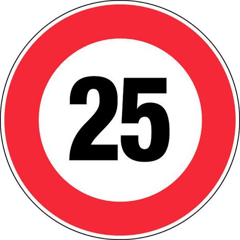 Panneau Vitesse limitée à 25 km/h - Rigide Ø180mm - 4041094