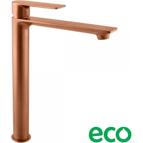 Mitigeur lavabo haut NIL en laiton rose gold brossé sans siphon H. 26,1 cm (1/3)