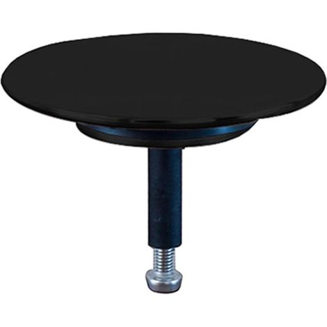 1 - Cône de valve - Bouton rotatif - Pièce de rechange pour siphon de baignoire - Commande de trop-plein avec poignée ergonomique - Pour salle de bain - Noir - 7,3x4,0 cm (1/2)