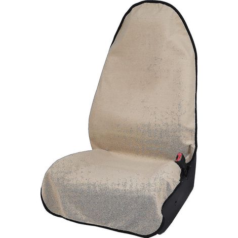 Housse de siège universelle pour voiture, en tissu éponge imperméable, antidérapante et absorbante pour le yoga, la natation et la plage, couleur beige CushiBeige (1/4)