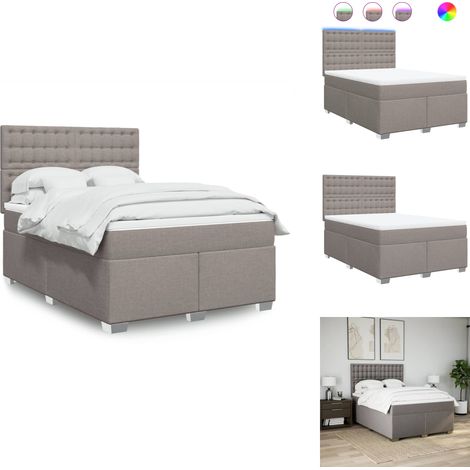 Boxspringbett mit Matratze Taupe 140x200 cm Stoff - Boxspringbett - Boxspringbetten - Bett - Betten (1/5)