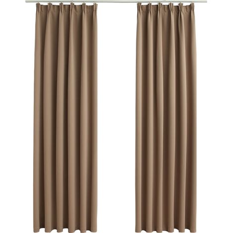 Lot de 2 Rideaux occultants,Décoration Chambre Fenêtre,Rideau Thermique Isolant avec crochets Taupe 140x245 cm GDSVW23923 (1/5)