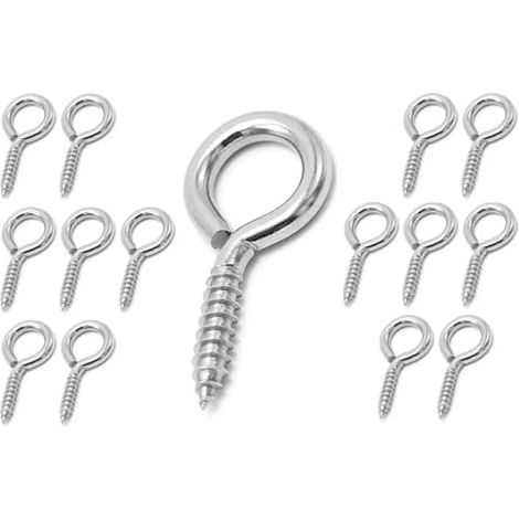 Lot de 15 crochets à œillet en acier inoxydable 304 pour bois, 4,1 cm, pour intérieur et extérieur, capacité de 7,7 kg (1/5)