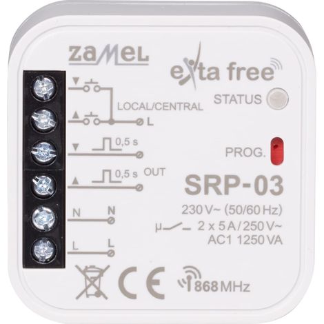EXTA FREE SRP-03 CONTRÔLEUR DE VOLET ROULANT SANS FIL ZAMEL EXF10000081