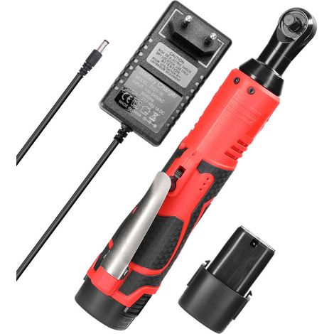 Clé à chocs 16,8 V clé électrique rechargeable sans fil 3/8 pouces 90° clé à cliquet à angle droit outil électrique multifonctionnel pour tournevis à chocs, 2 pièces batterie EU Plug