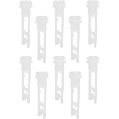 10 Pack Vinyl Vertical Blind Repair Clips - For Repairing Vertical Window Blinds, Slats, Curtains - White