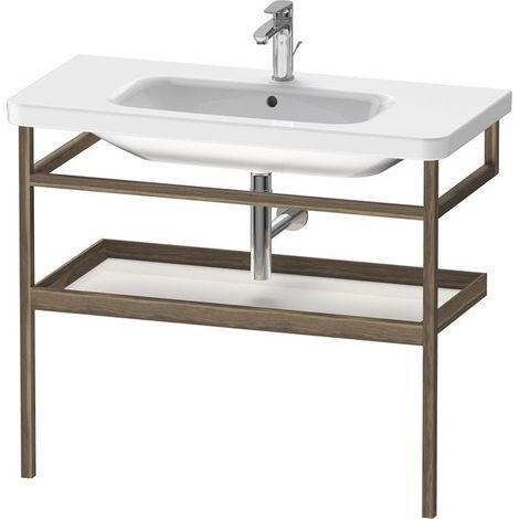 Portasciugamani DURASTYLE 440x940mm con ripiano bianco lucido / noce massello
