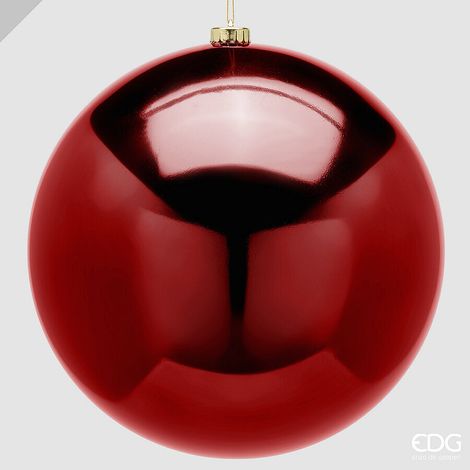 EDG Enzo De Gasperi Pallina di Natale Lucida Burgundy Ø25 cm – Addobbo Natalizio (1/2)