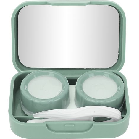 Étui à lentilles de contact portable et mignon, kit de trempage de rangement pour voyage, boîte de transport verte (1/5)