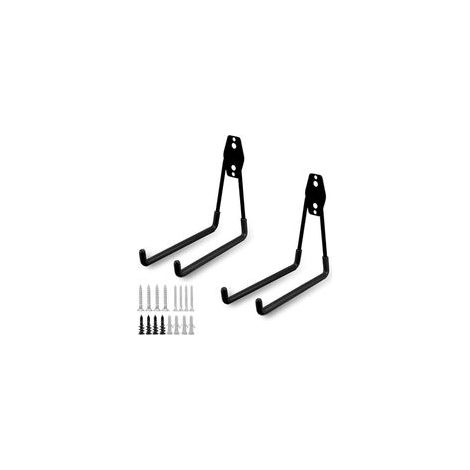 2pcs Crochet de Rangement de Garage en Acier,Stockage outils garage Crochets avec Revêtement Anti-Dérapant Support Lourd pour Accrocher les échelles/vélos/outils de jardin/Cordages (1/5)