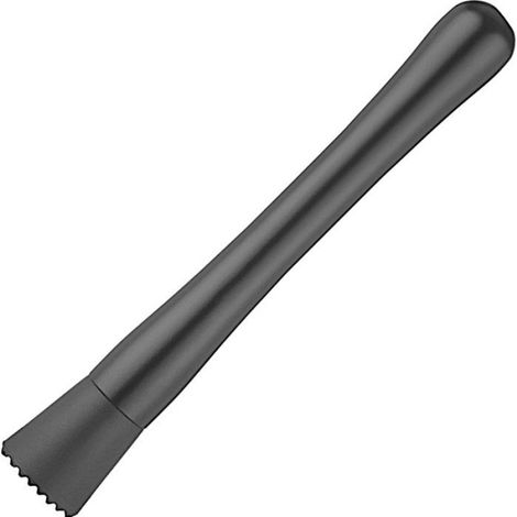 Mortier Et Pilon - Acier Inoxydable Et ABS - Pour Broyer Ingredients Cocktails - Noir - 1 Pièce