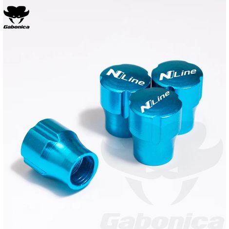 (Bleu clair) Bouchons de valve de pneu pour voiture, accessoires auto compatibles avec N LINE Sport KONA ACCENT TUCSON Sonata Azera (1/5)