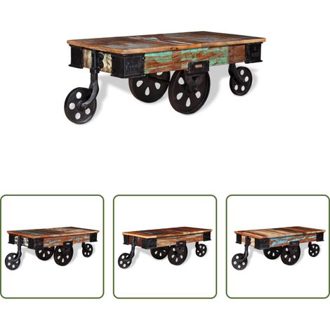 Table basse vintage - Table basse Bois de récupération 90x45x35 cm (1/5)