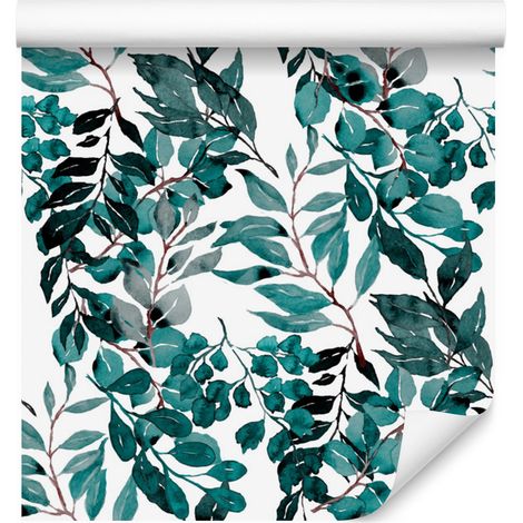 Papier peint à motifs de feuilles peintes pour salon et chambre 50x1000 cm (1/5)
