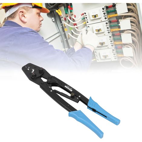 [Crimpzange] Crimpzange für blanke Drähte von 5,5 bis 38 mm mit Sicherheitsmechanismus und ergonomischem Griff für den Heimgebrauch