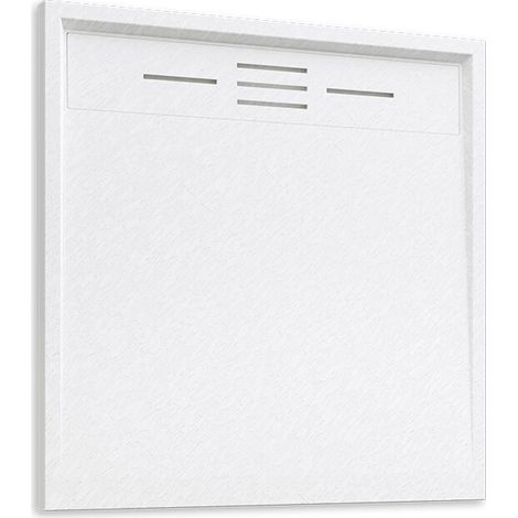 Receveur de douche 80x80 effet pierre couleur blanc Spanios (1/4)