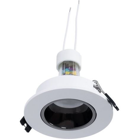 KIT Aro Empotrable Ø90mm + Bombilla GU10 6W + Portalámparas (1/5)